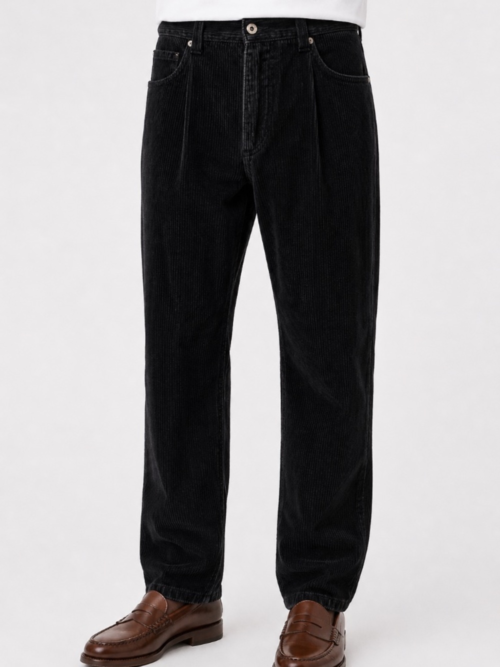 Vintage COSMO Jeans Corduroy Pants Men’s Black Straight Fit 90s Casual
